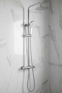 Dune round thermostatic shower set 200mm head & handheld - chrome