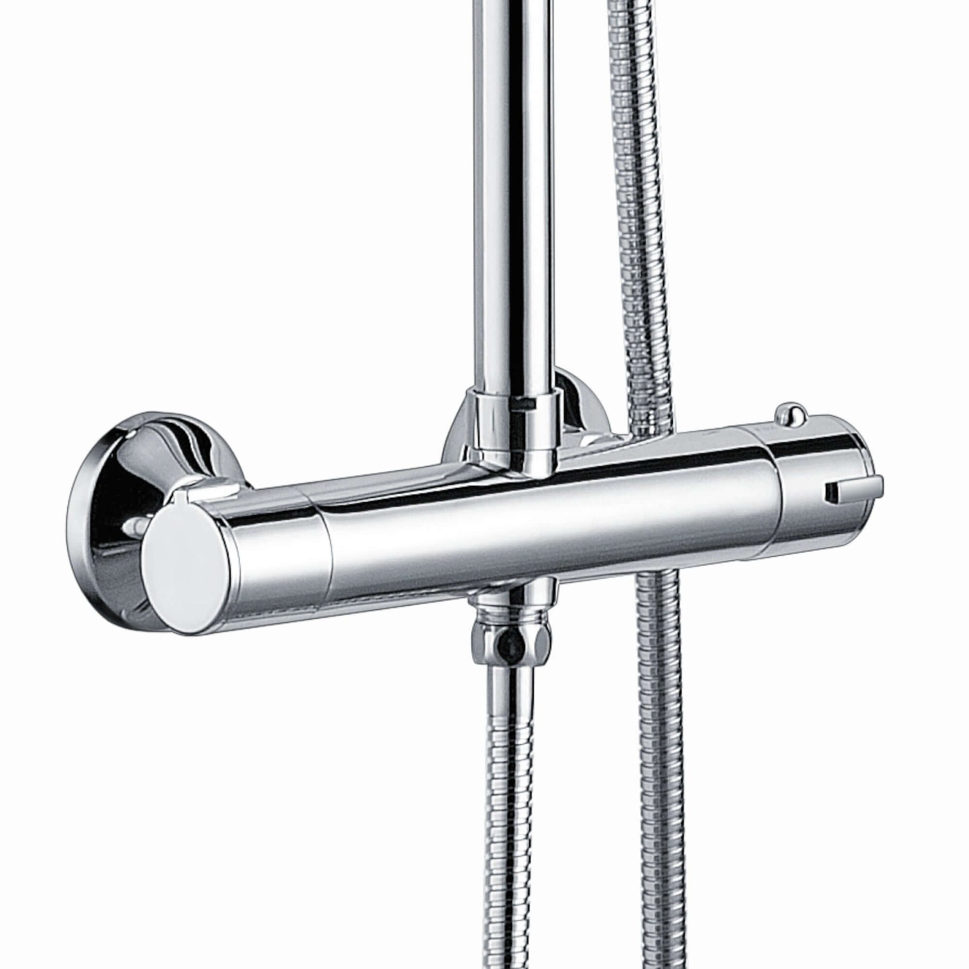 Buy Dune round thermostatic shower set 200mm head & handheld - chrome Online UK | HOUSE OF ENKI