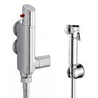 Vito Vertical Thermostatic Shower Bar Mixer Valve Tap With Contemporary Douche Bidet Handshower Spray Kit - Chrome
