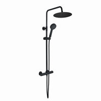 Dune round thermostatic shower set 300mm head & handheld - matt black