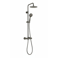 Dune round thermostatic shower set 200mm head & handheld - gunmetal grey