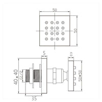 Milan Square Thermostatic Concealed Shower Set with Body Jets, Ceiling Overhead Shower, Handset Kit - Chrome