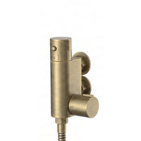 Vero round douche thermostatic bar valve with shower spray kit - antique brass