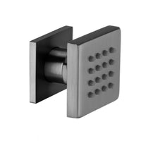 Spello Square Thermostatic Concealed Shower Set with Body Jets, Ceiling Overhead Shower, Handset Kit - Gunmetal Grey