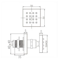 Spello Square Thermostatic Concealed Shower Set with Body Jets, Ceiling Overhead Shower, Handset Kit - Gunmetal Grey