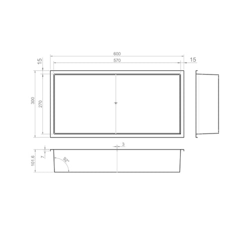 Buy Shower Niche 600 x 300 - Brushed Steel online UK
