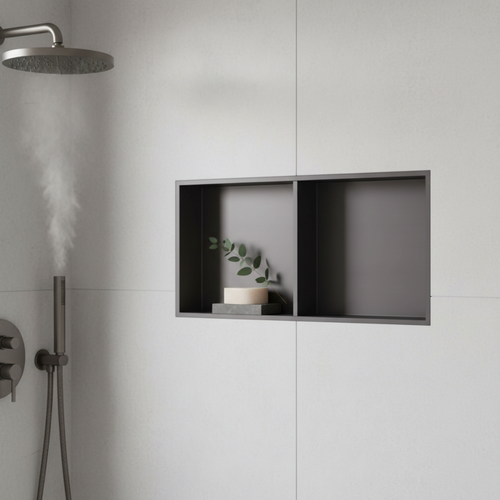 Shower Niche 600 x 300 - Gunmetal Grey