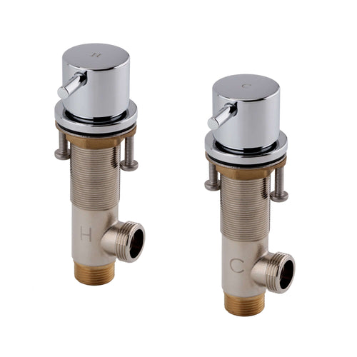 Buy Round 3/4" deck bath side valves (pair) - chrome online UK