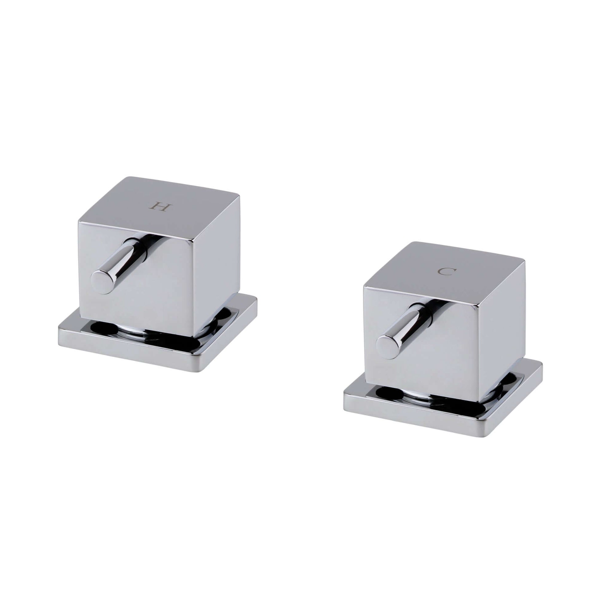 Buy Square 3/4" deck bath side valves (pair) - chrome online UK