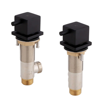 Buy Square 3/4" deck bath side valves (pair) - black online UK