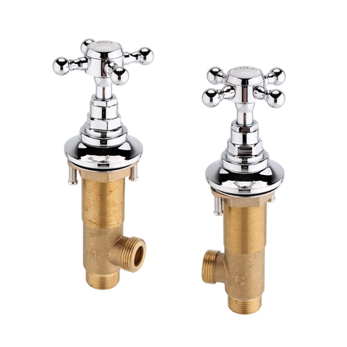 Buy Traditional 3/4" deck bath side valves (pair) - chrome online UK