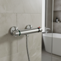 Luna standard thermostatic bar shower valve bottom outlet - chrome
