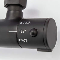 Dune contemporary 1/2" outlet thermostatic bar shower mixer valve - matte black