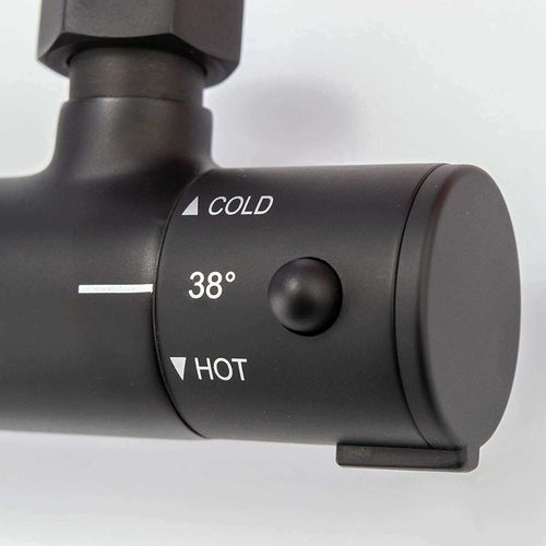 Buy Dune contemporary 1/2" outlet thermostatic bar shower mixer valve - matt black online UK