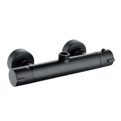 Buy Dune thermostatic bar shower mixer valve top outlet 3/4" outlet contemporary - matt black online UK