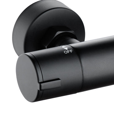 Dune thermostatic bar shower mixer valve top outlet 3/4" outlet contemporary - matte black