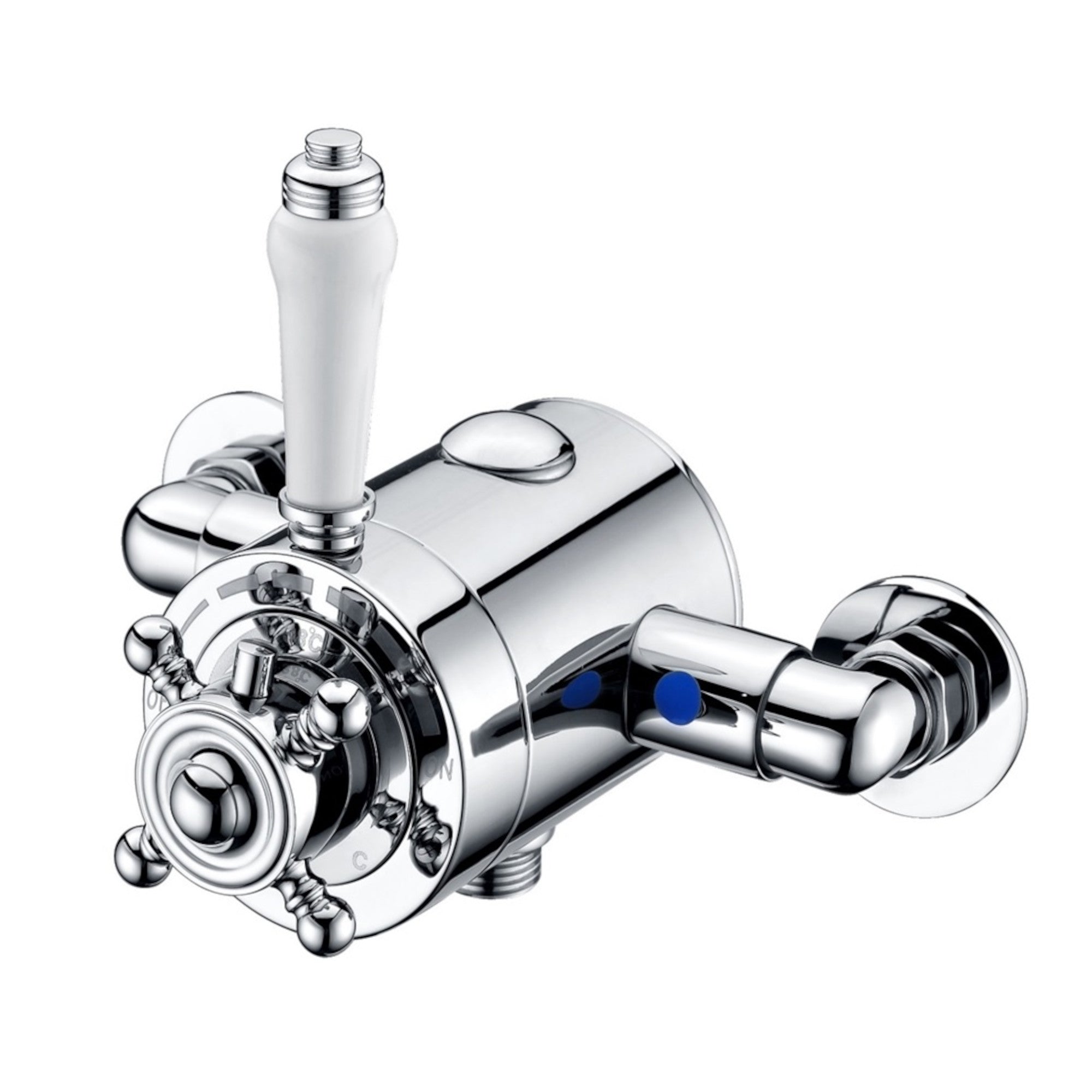 Dulwich traditional exposed thermostatic concentric shower valve top or bottom outlet - chrome