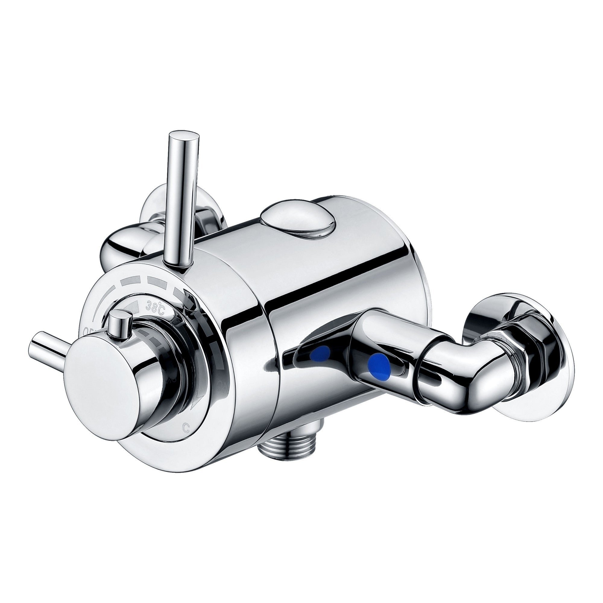 Azure modern exposed thermostatic concentric shower valve top or bottom outlet - chrome