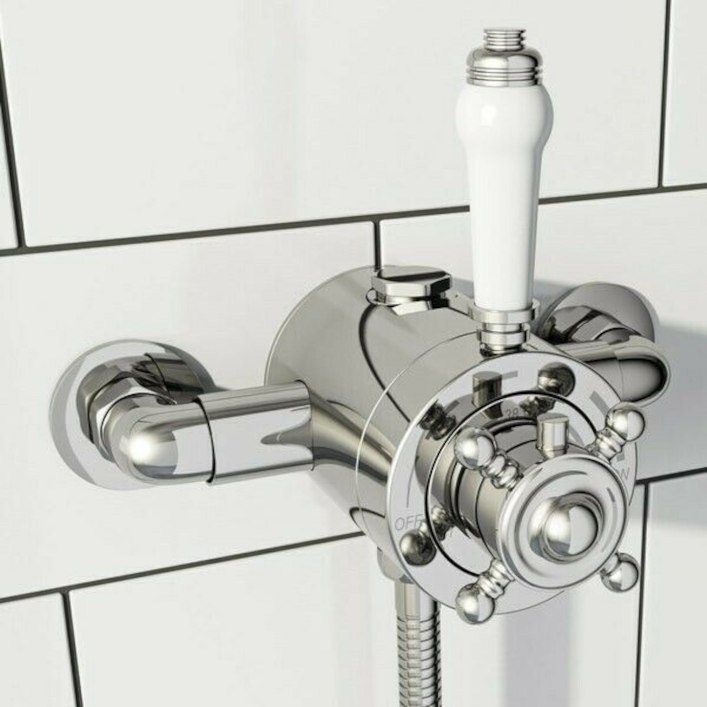 Dulwich traditional exposed thermostatic concentric shower valve top or bottom outlet - chrome