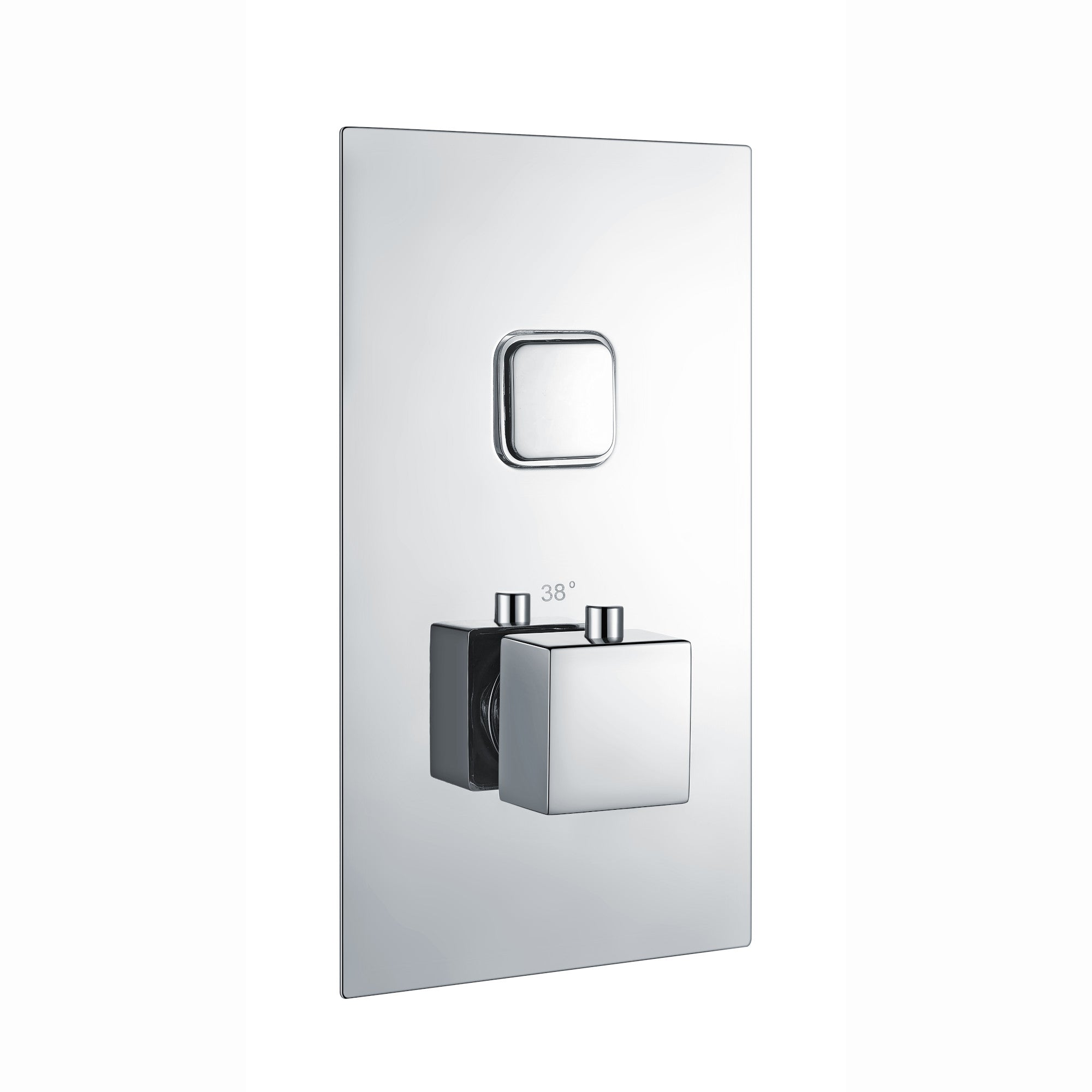 Spello square push button concealed thermostatic shower valve with 1 outlet - chrome