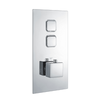 Spello square push button concealed thermostatic shower valve with 2 outlets - chrome