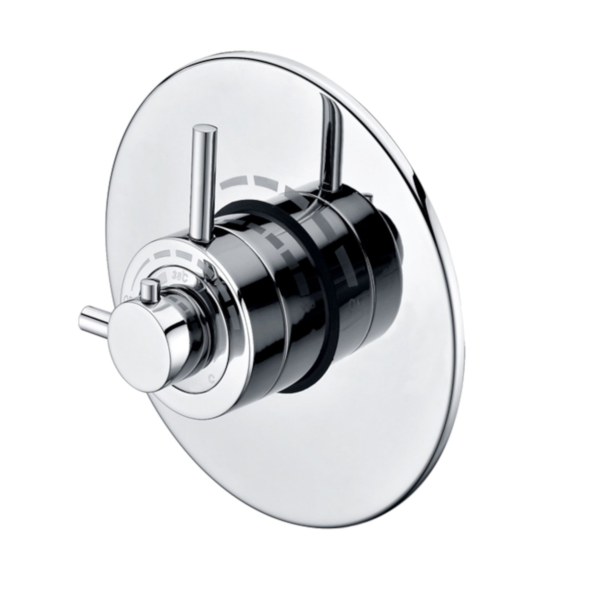 Azure modern concealed thermostatic concentric shower valve - chrome