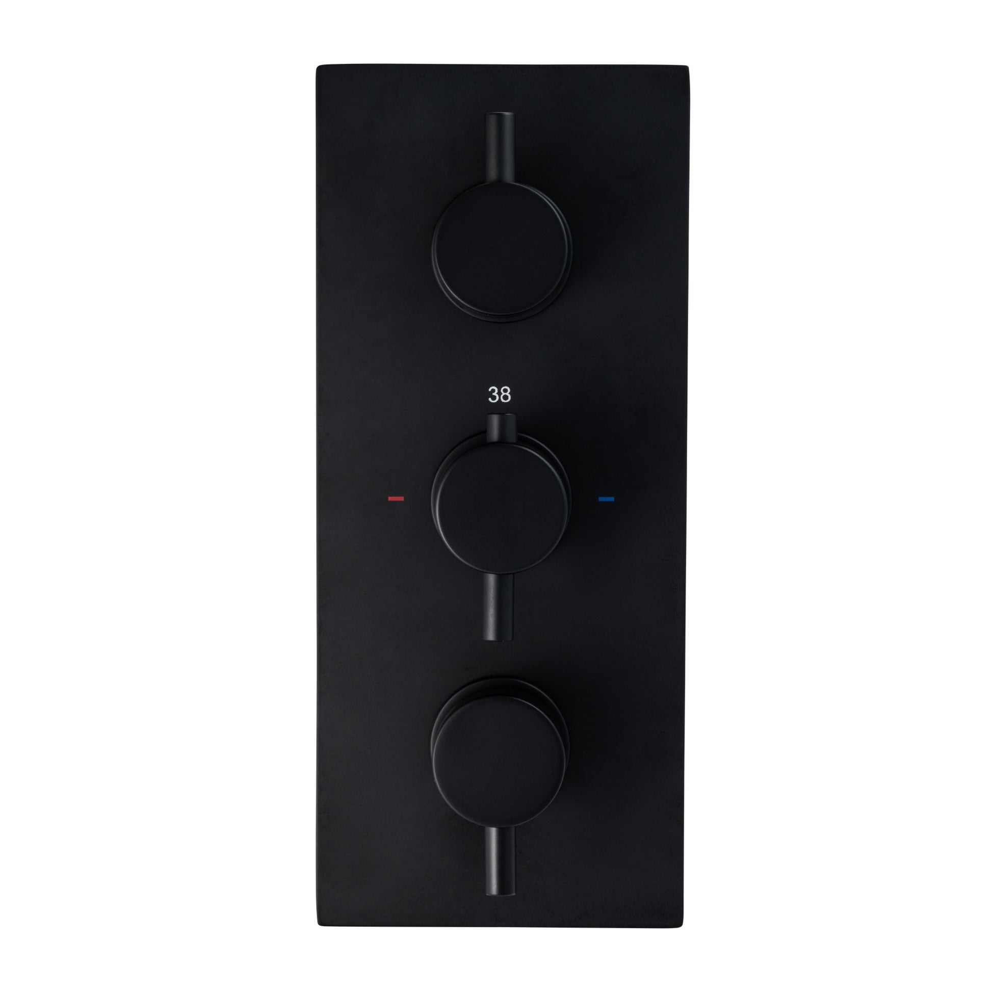Buy Naples contemporary round concealed thermostatic triple shower valve with 2 outlets - matt black online UK