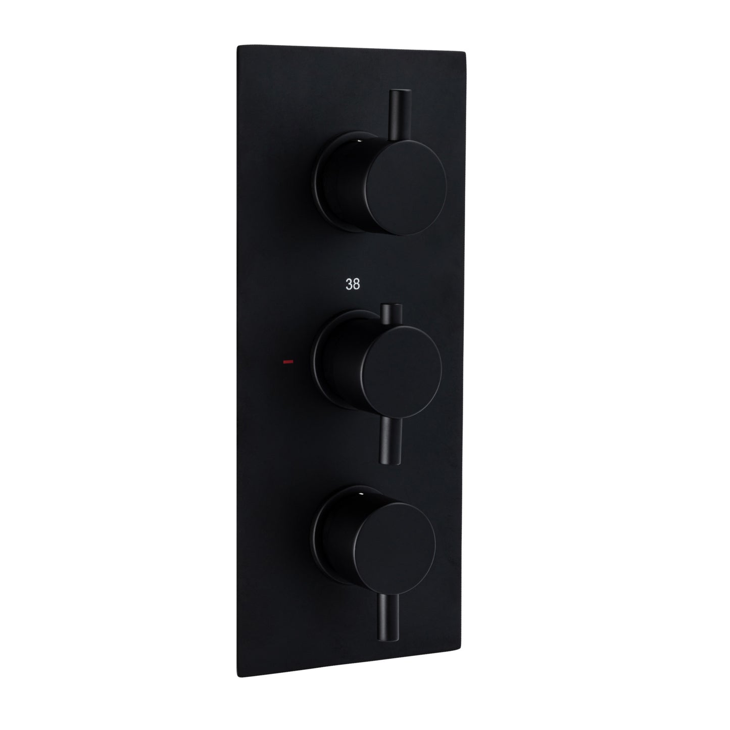 Naples contemporary round concealed thermostatic triple shower valve with 3 outlets - matt black