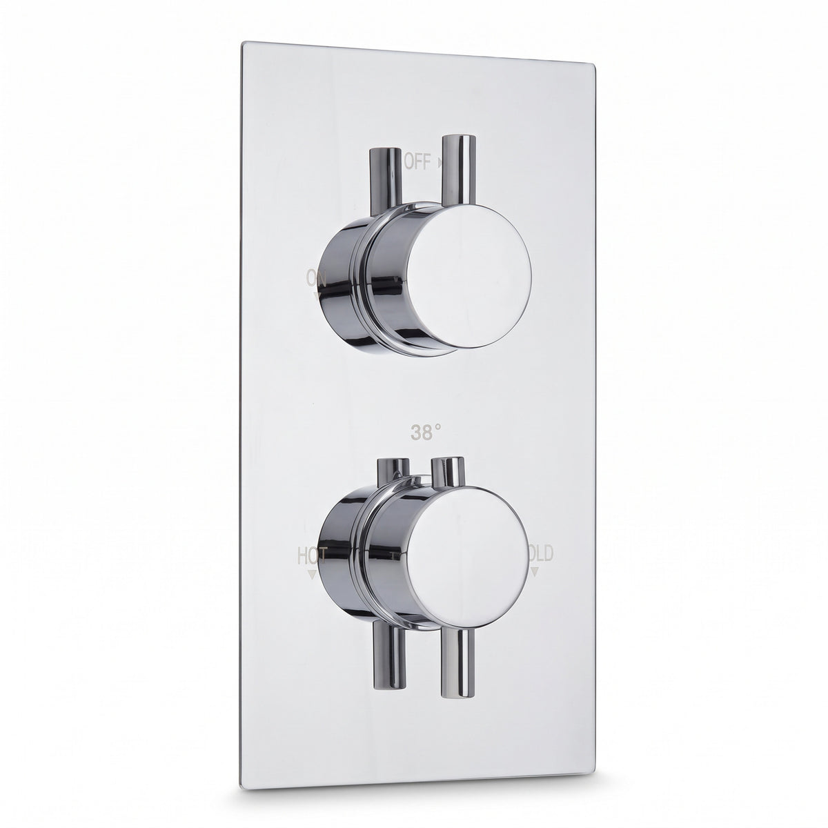 Naples contemporary round concealed thermostatic twin shower valve with 1 outlet - chrome