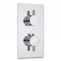 Naples contemporary round concealed thermostatic twin shower valve with 1 outlet - chrome