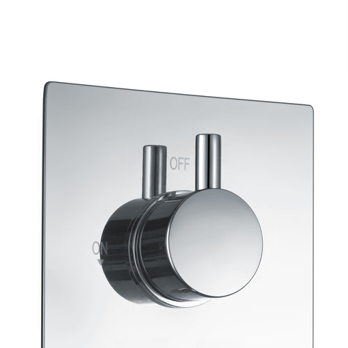 Buy Naples contemporary round concealed thermostatic triple shower valve with 2 outlets - chrome online UK