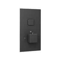 Spello square push button concealed thermostatic shower valve with 1 outlet - black