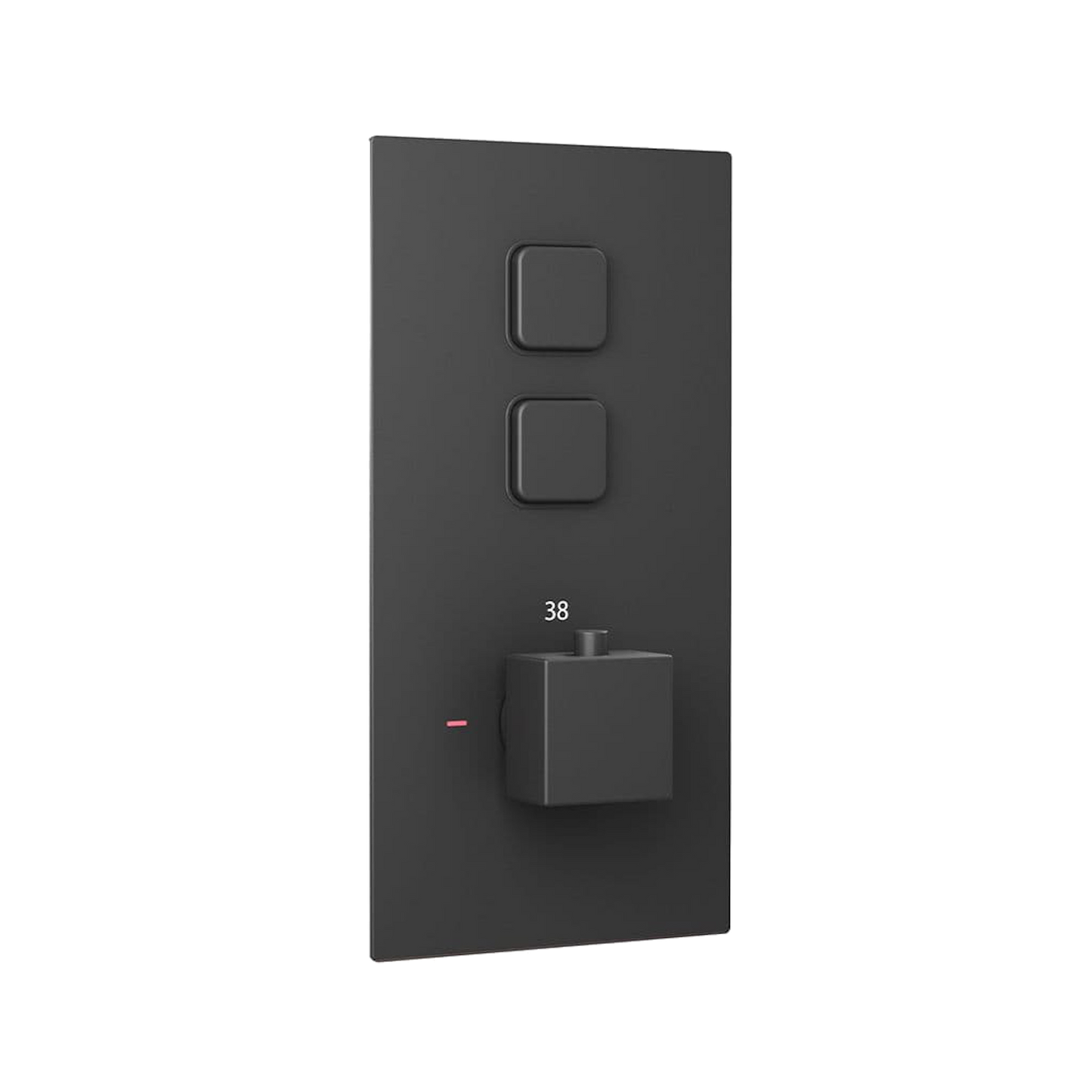 Spello square push button concealed thermostatic shower valve with 2 outlets - black