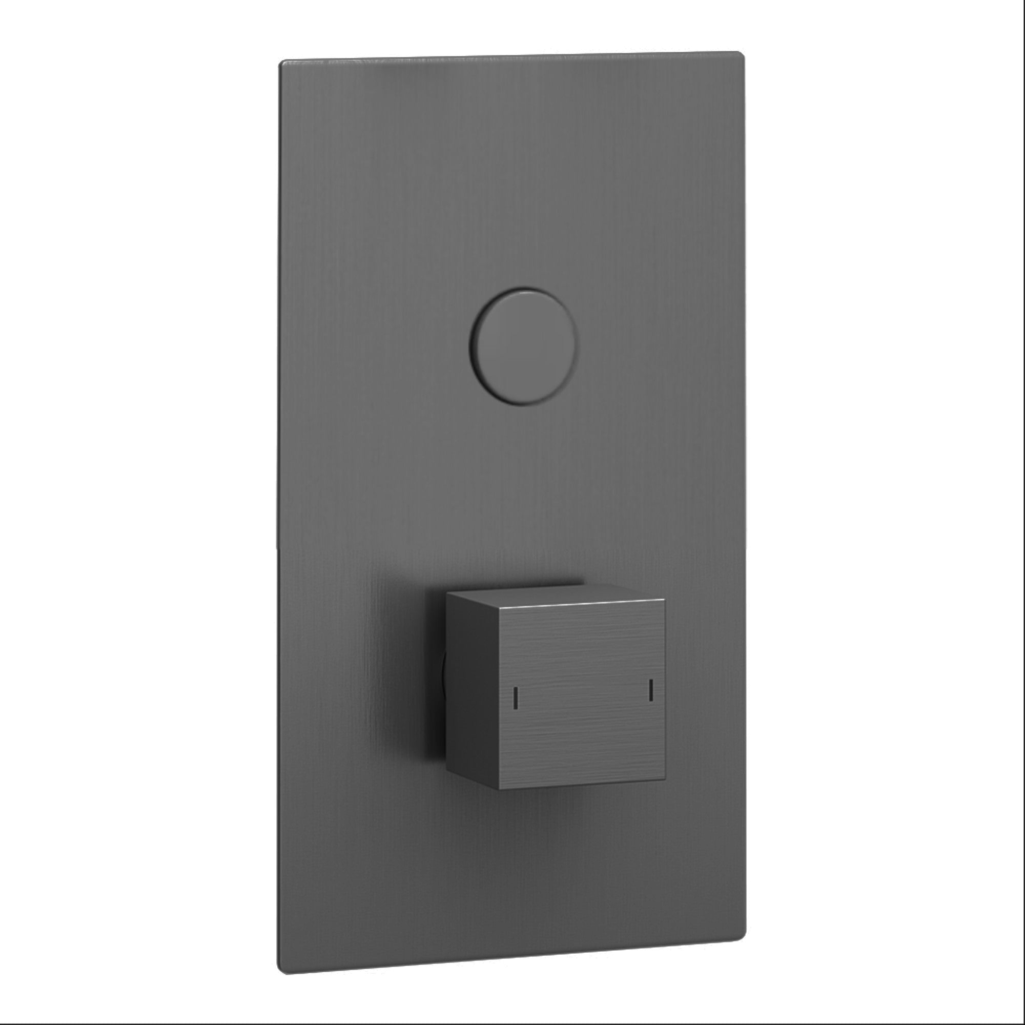 Milan square push button concealed thermostatic shower valve with 1 outlet - gunmetal grey