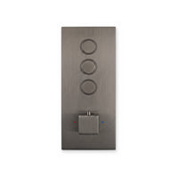 Spello square push button concealed thermostatic triple shower valve with 3 outlets - gunmetal grey