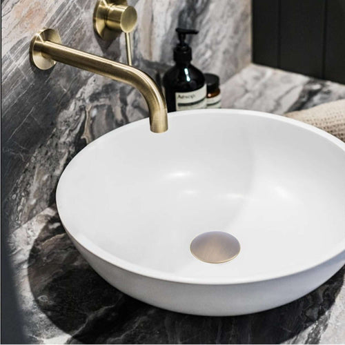 Buy Pop up basin waste round unslotted - antique brass online UK