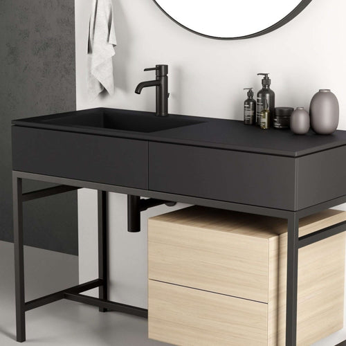 Buy Round washbasin sink bottle trap waste - matt black online UK