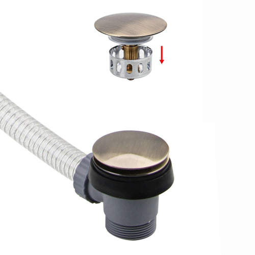 Buy Easy clean cut to size pipe bath sprung waste & overflow (bath thickness 5-15mm) - antique brass online UK
