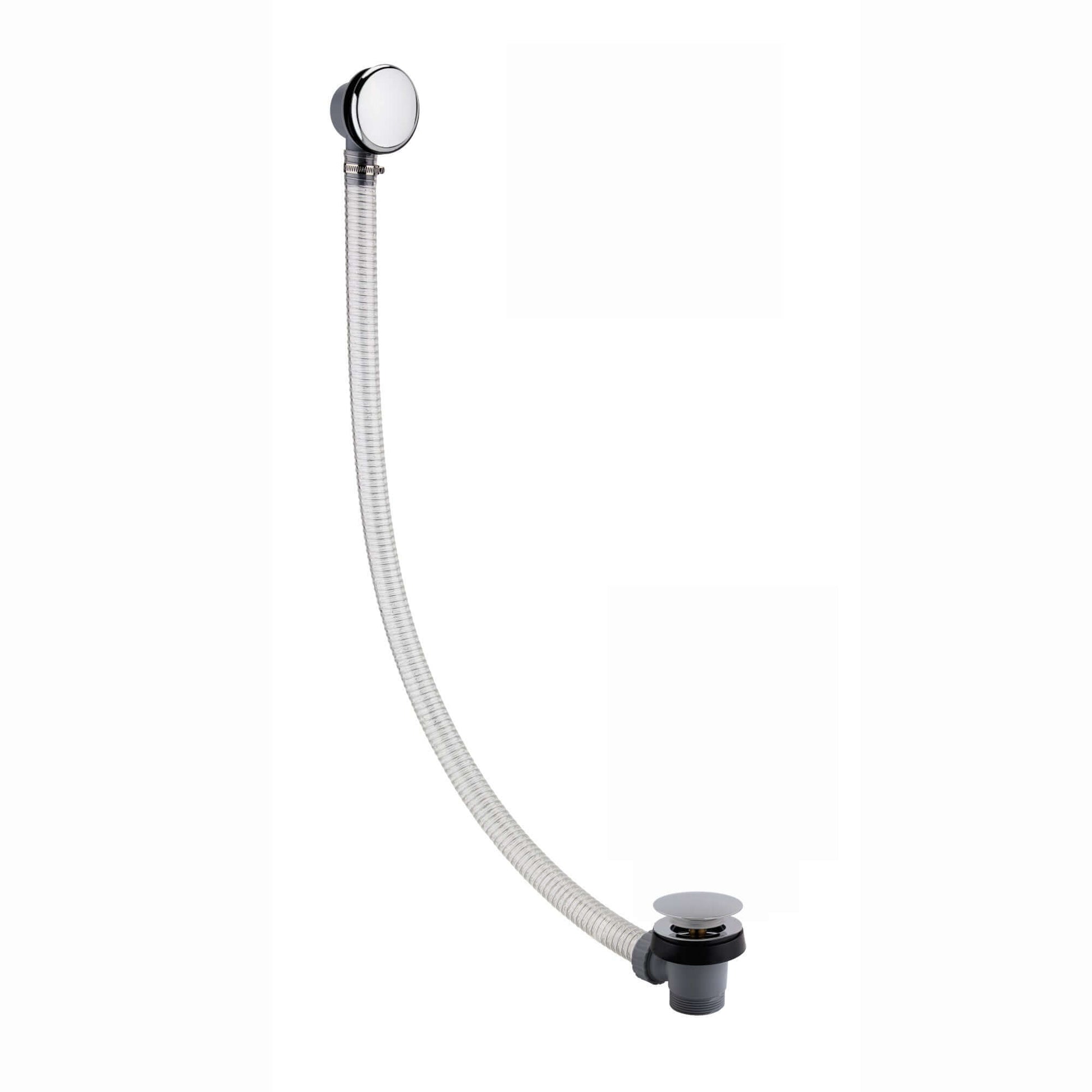 Buy Easy clean cut to size pipe bath sprung waste & overflow (bath thickness 5-15mm) - chrome Online UK | HOUSE OF ENKI