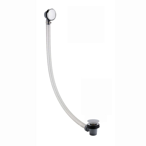 Buy Easy clean cut to size pipe bath sprung waste & overflow (bath thickness 5-15mm) - chrome online UK
