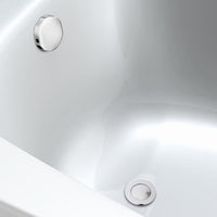Bath pop up waste with overflow suitable for 5-25mm bath thickness - chrome