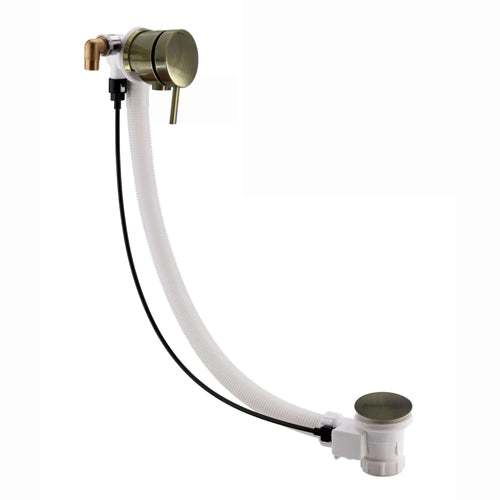 Buy Round freeflow bath filler with overflow and pop up waste - antique brass online UK