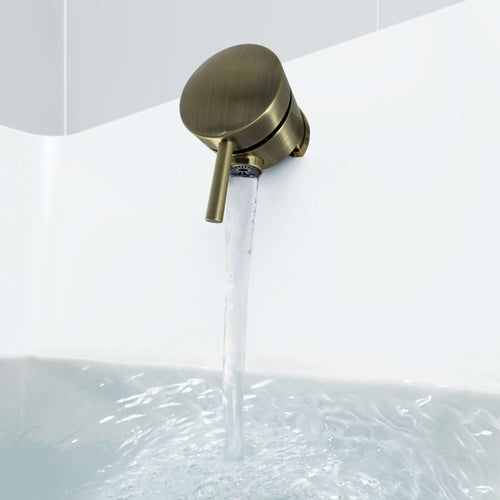 Buy Round freeflow bath filler with overflow and pop up waste - antique brass online UK