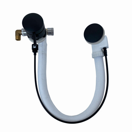 Buy Round freeflow bath filler with overflow and pop up waste - matt black online UK
