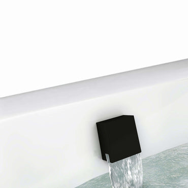 Buy Square freeflow bath filler with overflow and clicker waste - matt black online UK