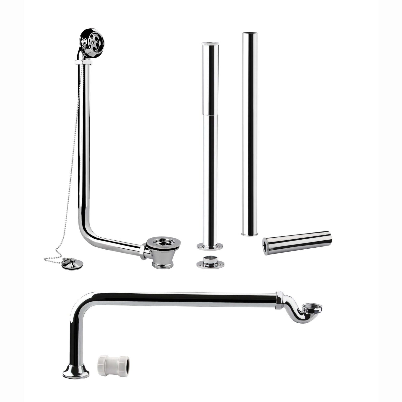 Roll top bath pack incl. exposed bath waste, shrouds and bath trap ...