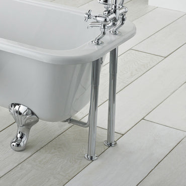 Roll top bath pack incl. exposed bath waste, shrouds and bath trap - chrome
