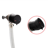 Round temperature control bath mixer filler with overflow and clicker waste - matt black