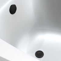 Bath pop up waste with overflow suitable for 5-25mm bath thickness - matt black