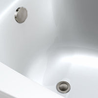 Bath pop up waste with overflow suitable for 5-25mm bath thickness - brushed nickel